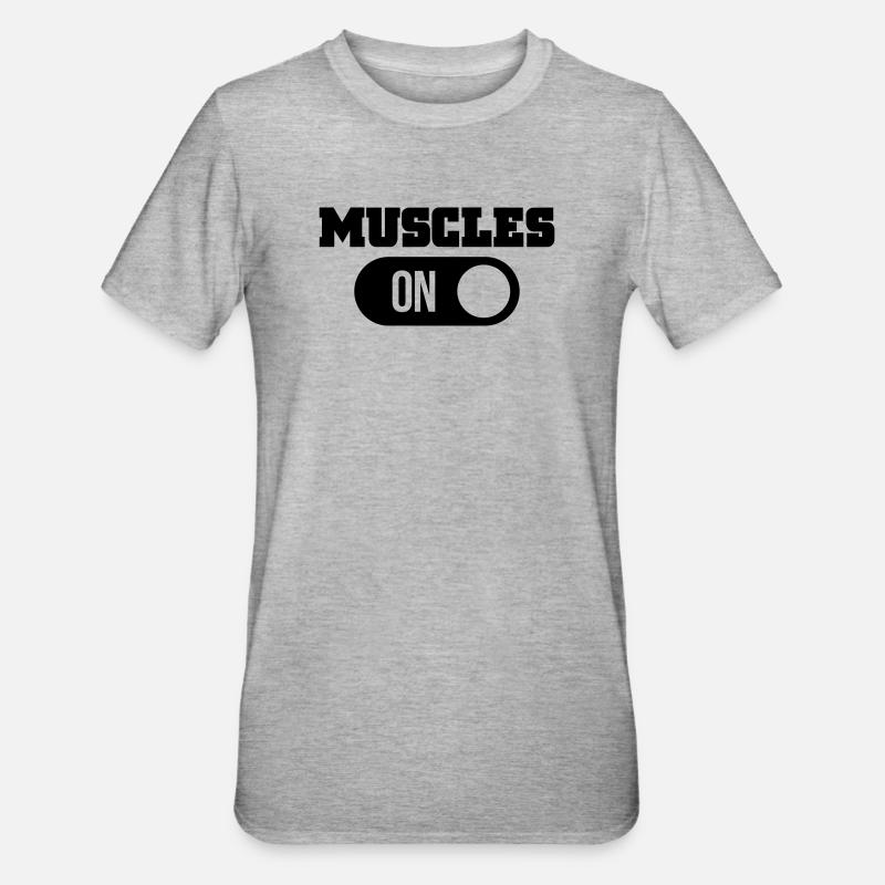 muscles - Unisex Polycotton T-Shirt - heather grey