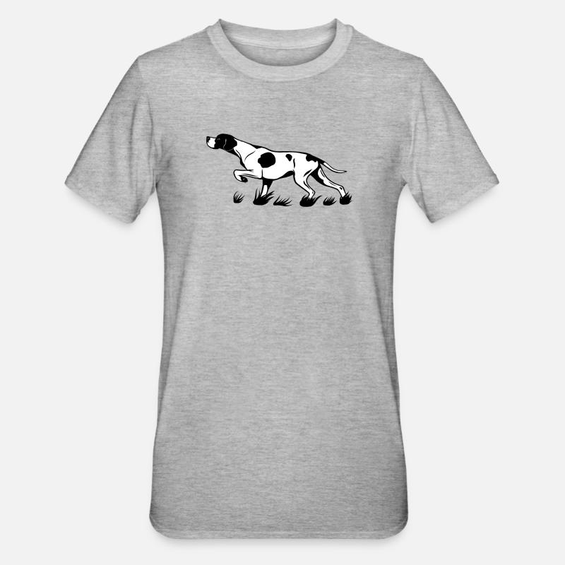 Pointer vorstehend - Unisex Polycotton T-Shirt - Grau meliert