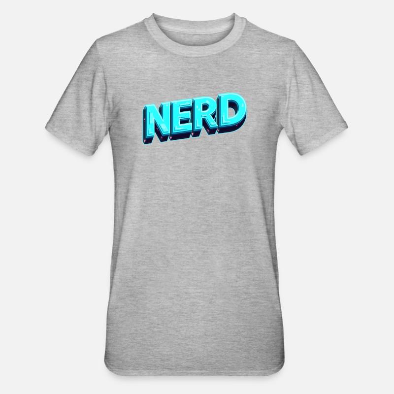 Nerd Neon 3D Retro - T-shirt polycoton Unisexe - gris chiné