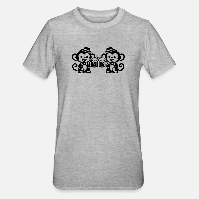 Équipe Monkey Beer - T-shirt polycoton Unisexe - gris chiné