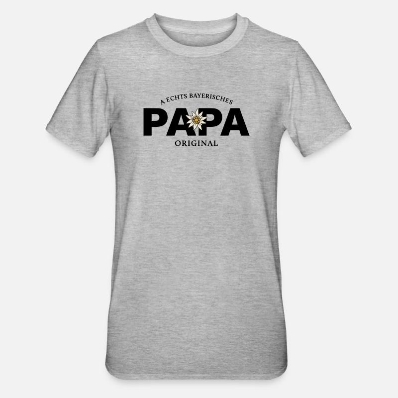 Bayerisches Original - Papa - Unisex Polycotton T-Shirt - Grau meliert