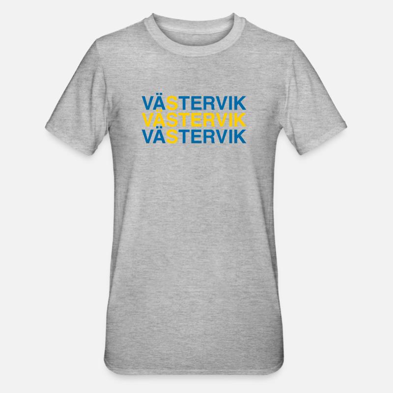 VÄSTERVIK Suède Sverige Suède Drapeau - T-shirt polycoton Unisexe - gris chiné