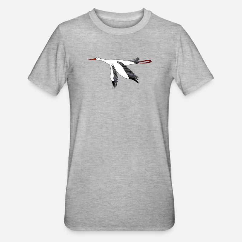 Storchvogel - Unisex Polycotton T-Shirt - Grau meliert