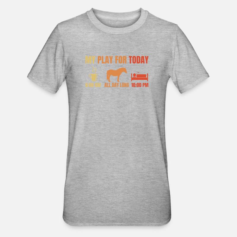 Chevaux de café endormis - T-shirt polycoton Unisexe - gris chiné