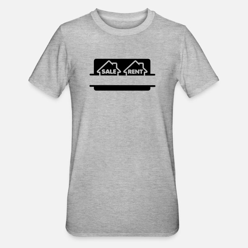 Haus mieten oder kaufen - Unisex Polycotton T-Shirt - Grau meliert