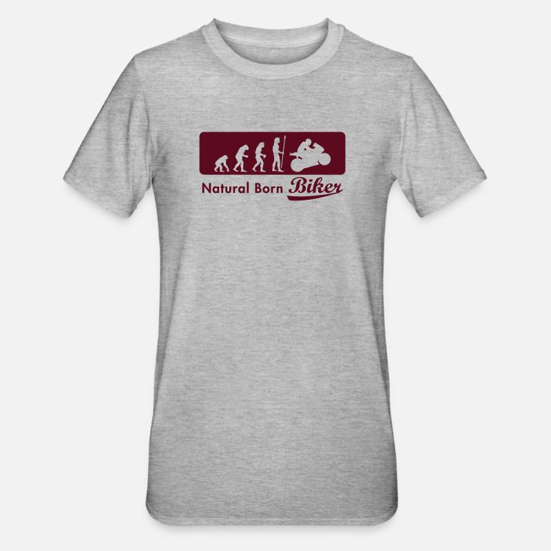 evolution_biker - T-shirt polycoton Unisexe - gris chiné