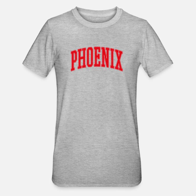 Phoenix Bogen-Schriftzug - Unisex Polycotton T-Shirt - Grau meliert