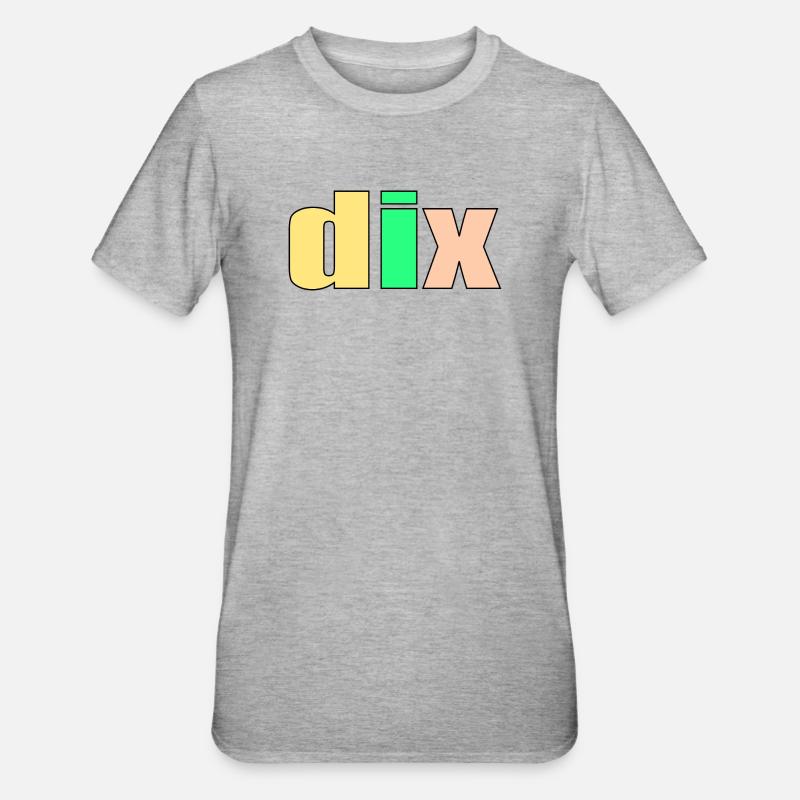 DIX 10 ans 10e anniversaire - T-shirt polycoton Unisexe - gris chiné
