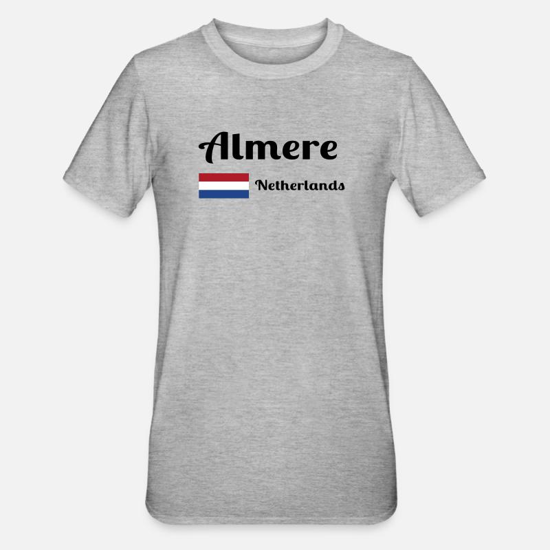 Almere Pays-Bas - Imprimés élégants - T-shirt polycoton Unisexe - gris chiné