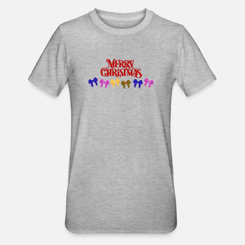Frohe Weihnachten Bogenparade - Unisex Polycotton T-Shirt - Grau meliert