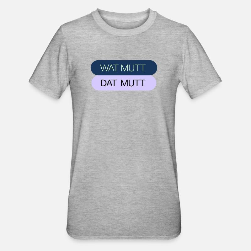 WAT MUTT - DAT MUTT - Unisex Polycotton T-Shirt - Grau meliert