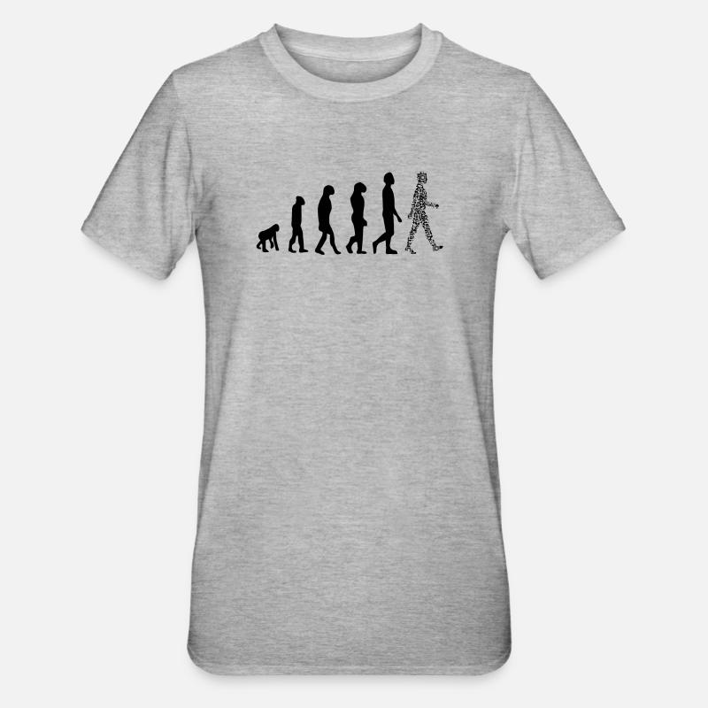 Evolution QR Code - Humor Gesundheits-Pass - Unisex Polycotton T-Shirt - Grau meliert