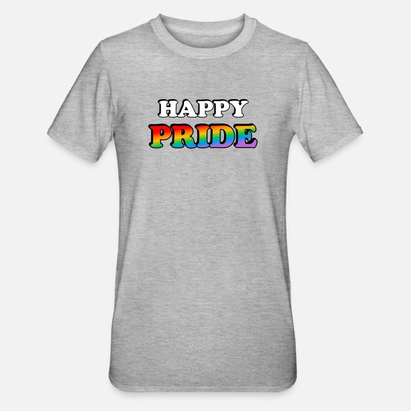 Pride Regenbogen Textdesign - Unisex Polycotton T-Shirt - Grau meliert