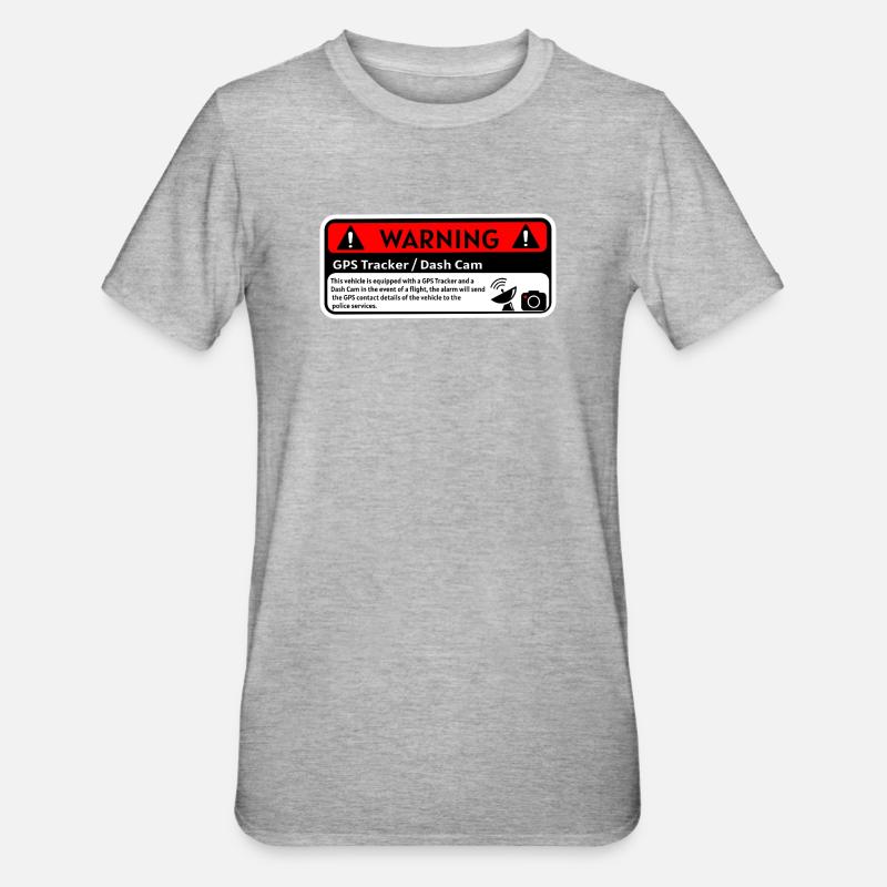 Alerte GPS Dash Cam - T-shirt polycoton Unisexe - gris chiné