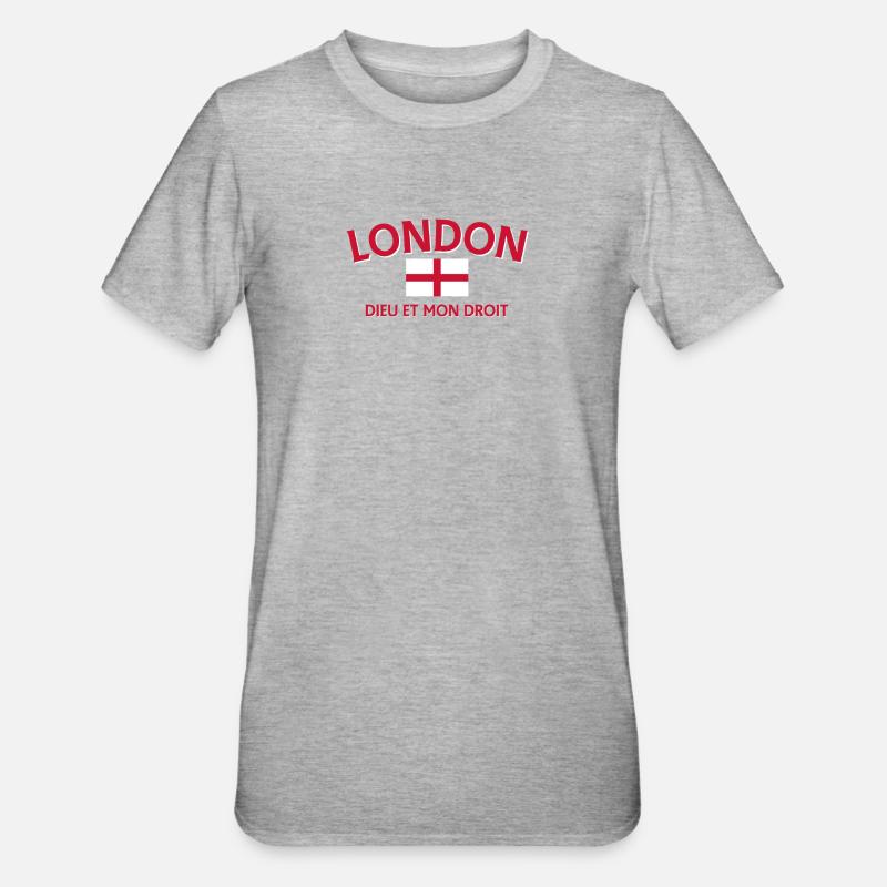 Drapeau et devise de Londres - T-shirt polycoton Unisexe - gris chiné