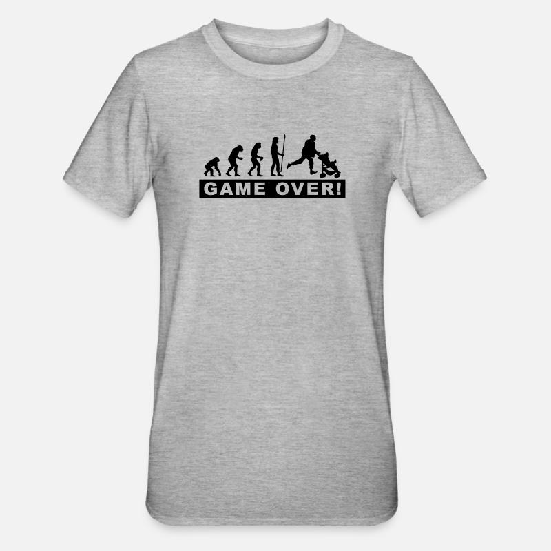 evolution_daddy - Unisex Polycotton T-Shirt - heather grey