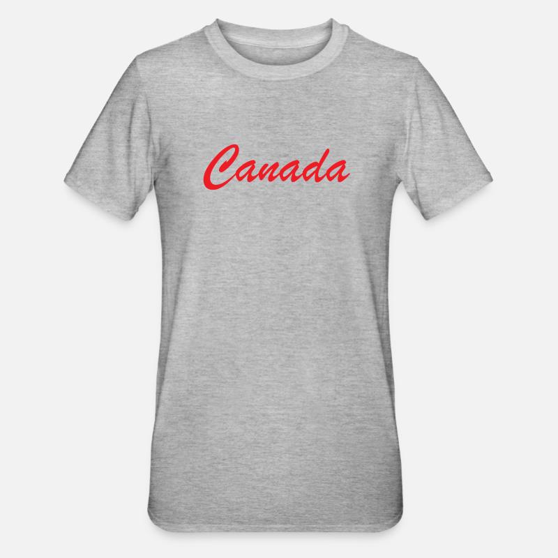 Canada Script Lettering Red - Unisex Polycotton T-Shirt - heather grey