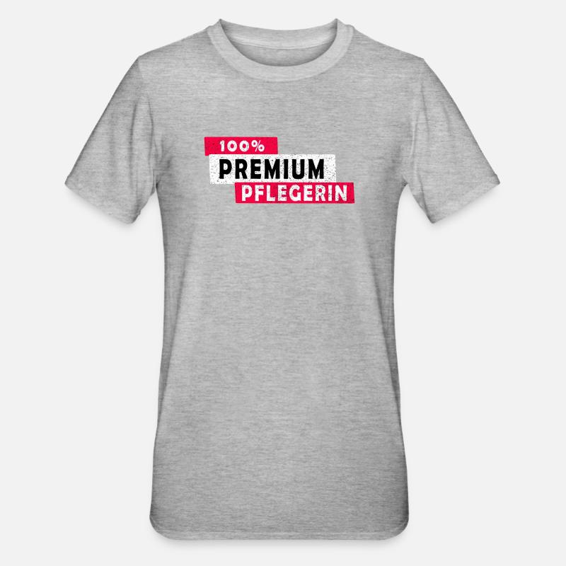 100% Premium Pflegerin Design / Geschenkidee - Unisex Polycotton T-Shirt - Grau meliert