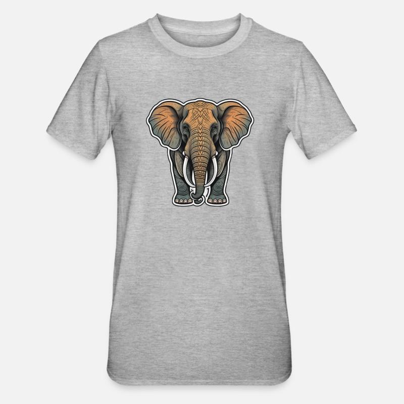 Éléphant - T-shirt polycoton Unisexe - gris chiné