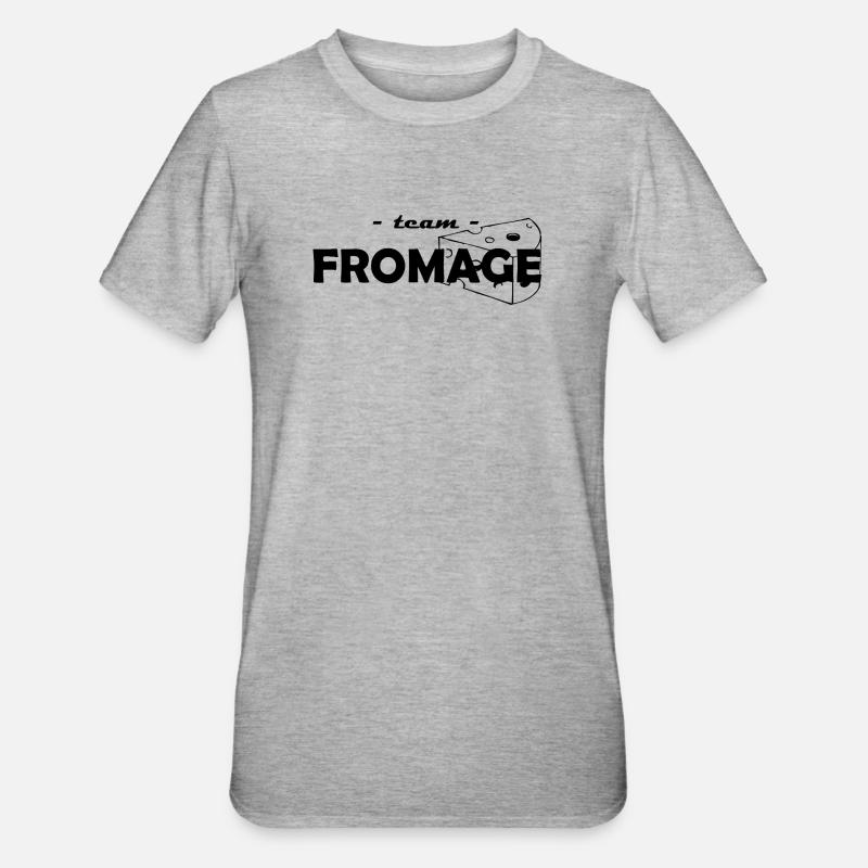 Team Käse - Unisex Polycotton T-Shirt - Grau meliert