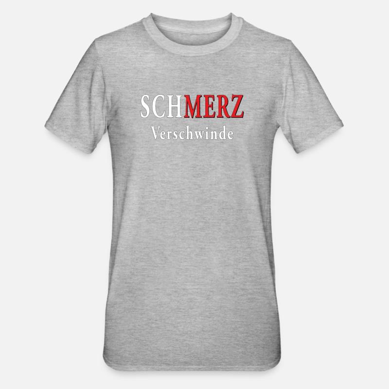 SCHMERZ VERSCHWINDE - Unisex Polycotton T-Shirt - Grau meliert