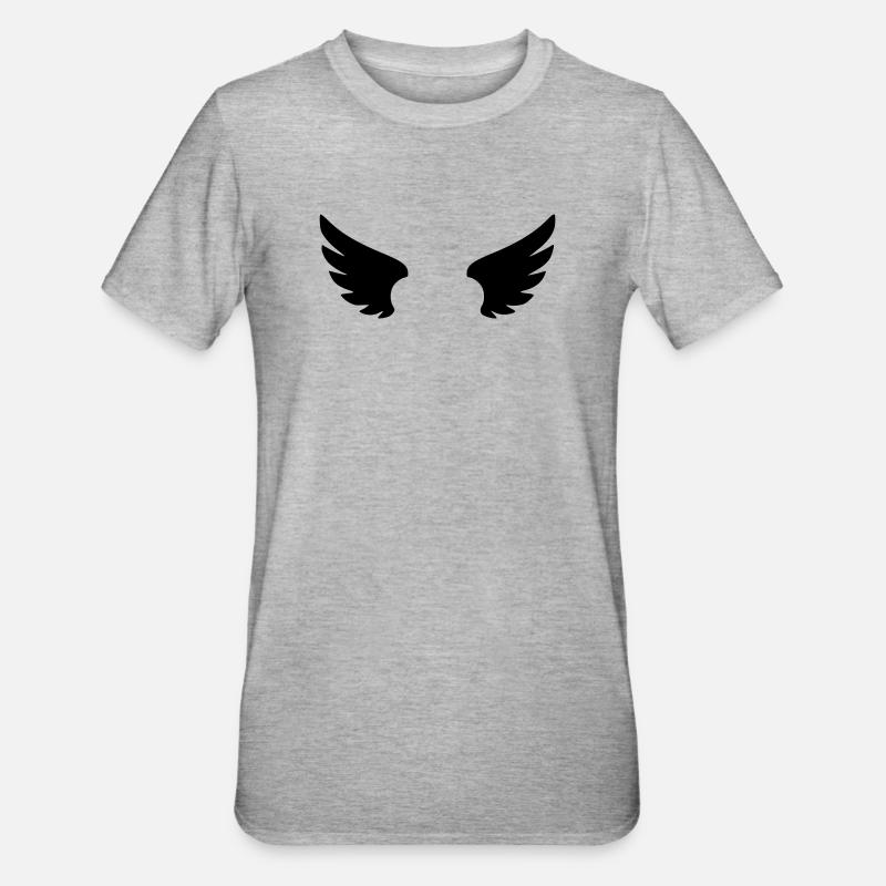 Engel Piktogramm | Schutzengel & Glaube Symbol - Unisex Polycotton T-Shirt - Grau meliert