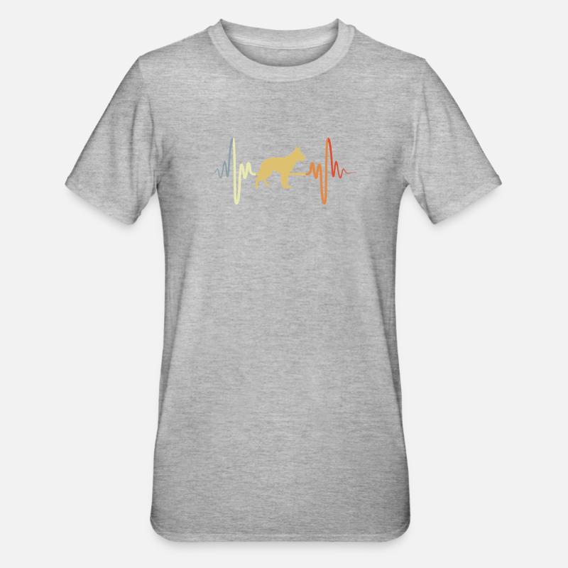 German Shepherd Pulse - Unisex Polycotton T-Shirt - heather grey