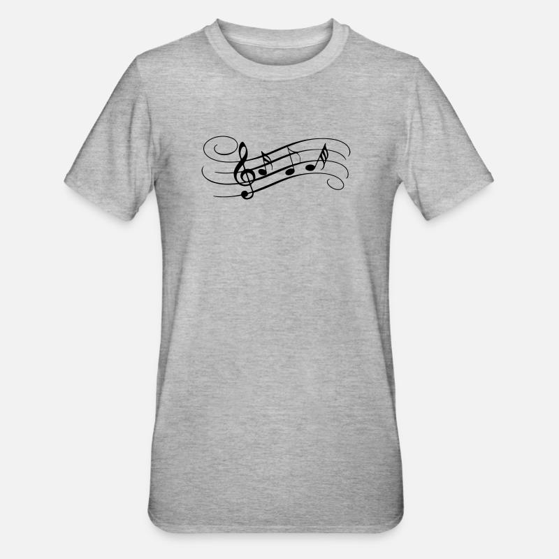 Envolée de notes - T-shirt polycoton Unisexe - gris chiné