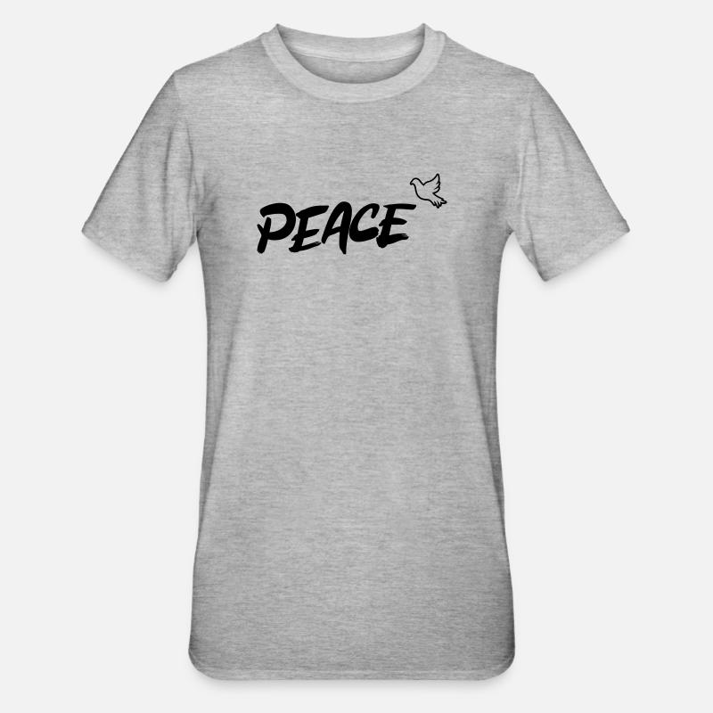 Friede Peace Friedenstaube - Unisex Polycotton T-Shirt - Grau meliert