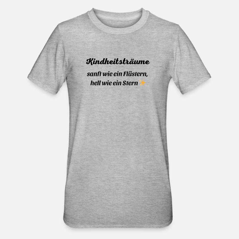 Kindheitstraeume1 - Unisex Polycotton T-Shirt - Grau meliert