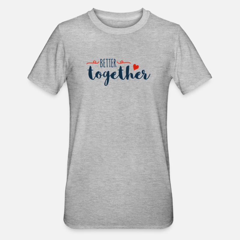 Mieux Ensemble Script Cœur - T-shirt polycoton Unisexe - gris chiné