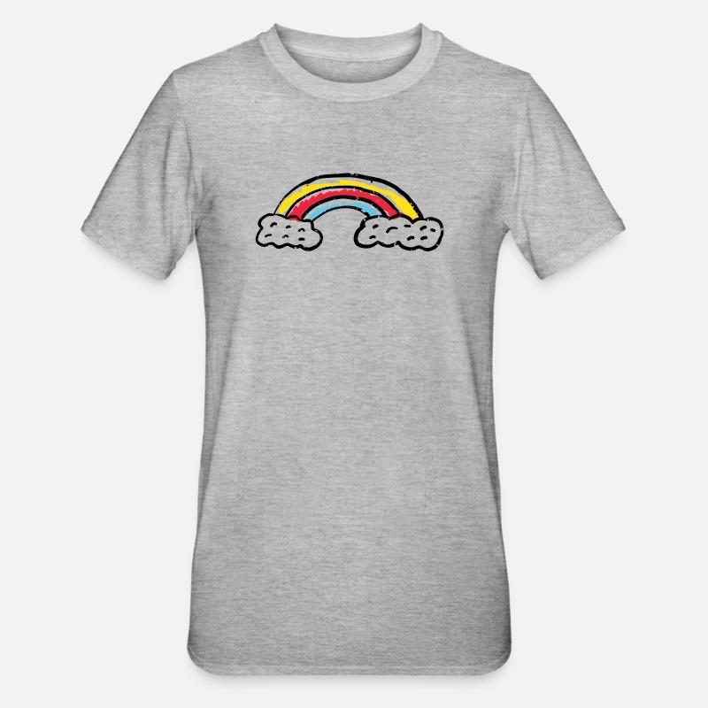 Regenbogen-Pinsel-Bogenstriche - Unisex Polycotton T-Shirt - Grau meliert
