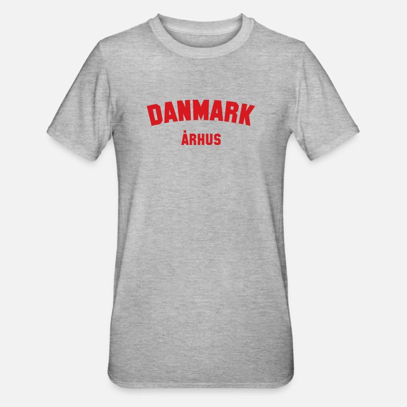 ARHUS Danmark, Danemark - T-shirt polycoton Unisexe - gris chiné