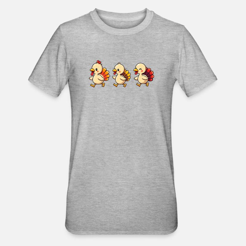 Bébé dinde de Thanksgiving - T-shirt polycoton Unisexe - gris chiné