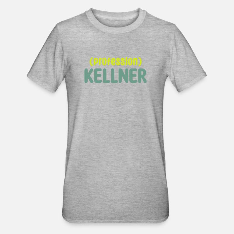 kellner - Unisex Polycotton T-Shirt - Grau meliert