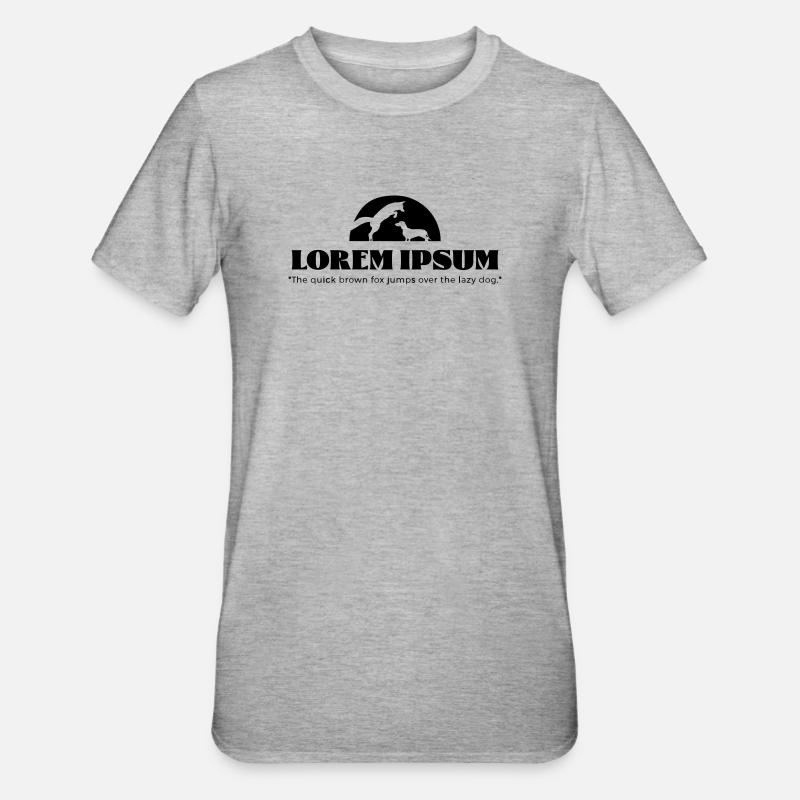 LoremIpsum – le renard brun rapide ... - T-shirt polycoton Unisexe - gris chiné