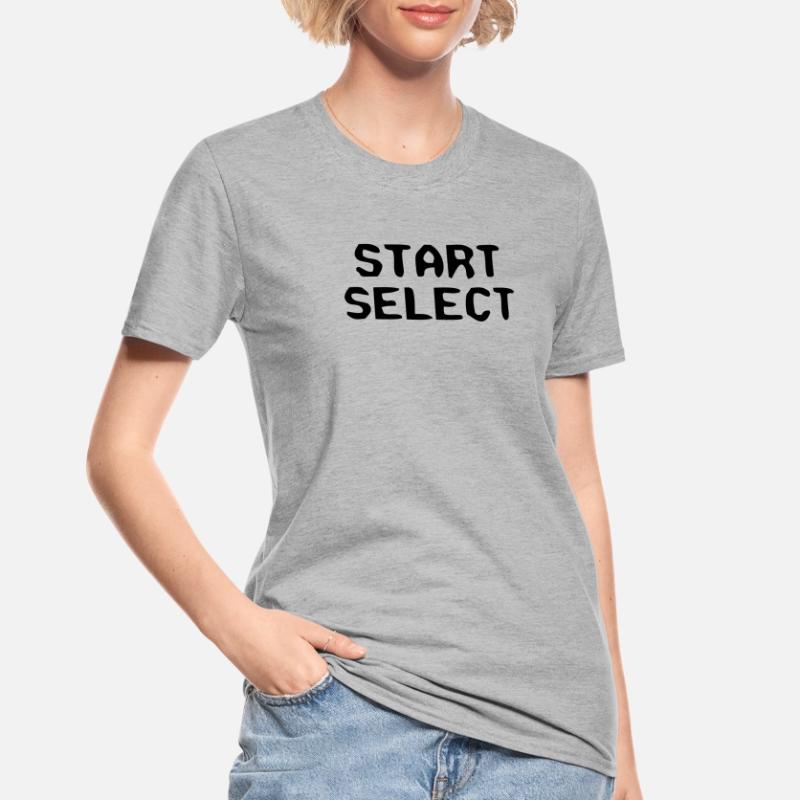 Start Select texte 8 bits T-shirt polycoton Unisexe