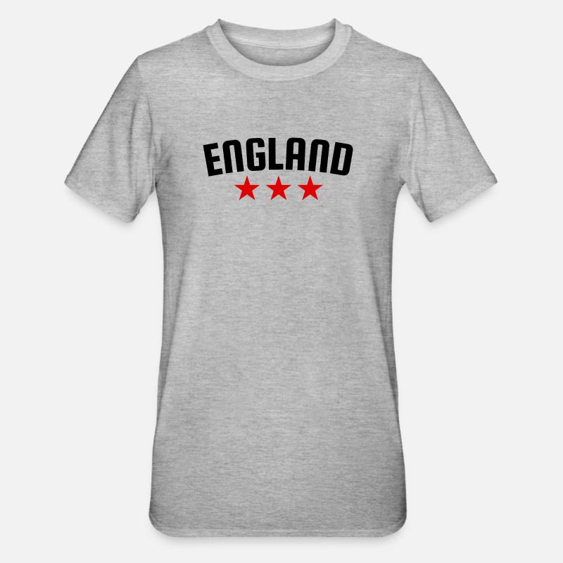 Angleterre 3 étoiles Design - T-shirt polycoton Unisexe - gris chiné