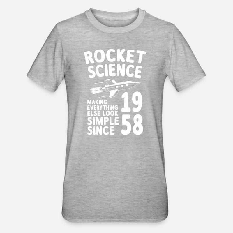 Rocket Science since 1958 - Unisex Polycotton T-Shirt - heather grey