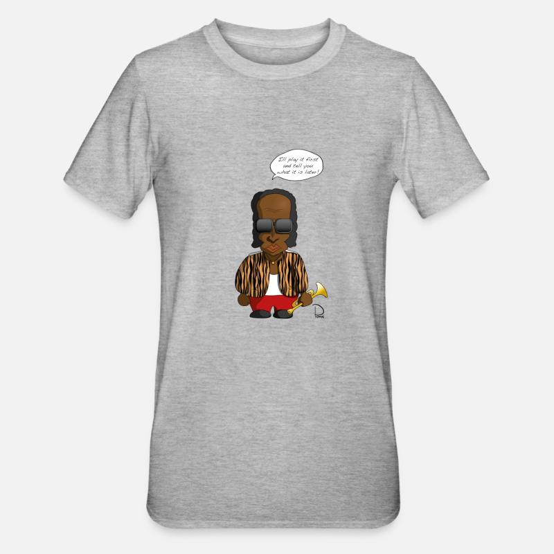 Miles Davis - Unisex Polycotton T-Shirt - Grau meliert