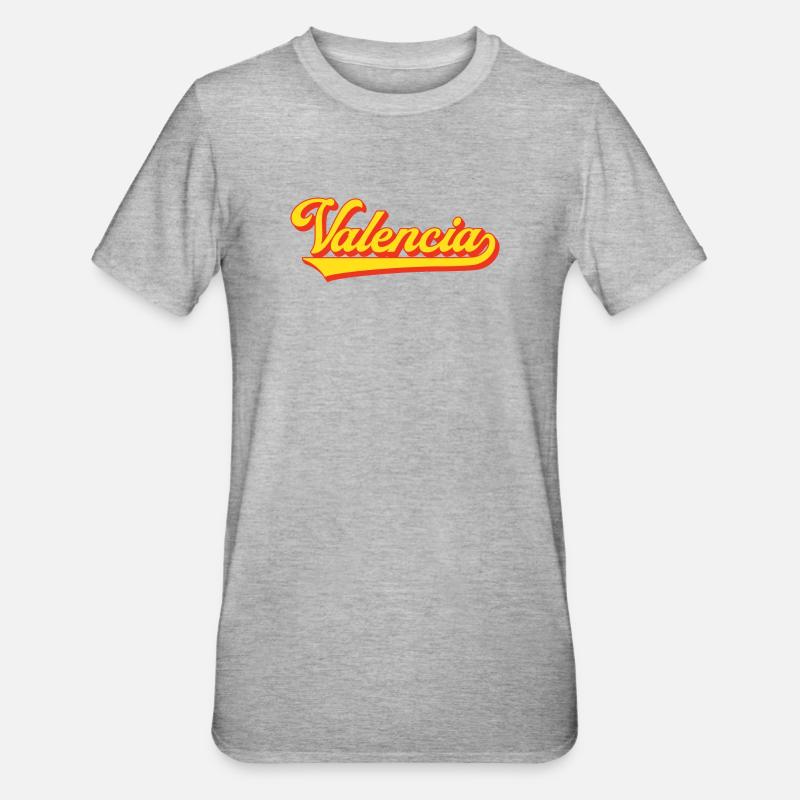 Valencia Script Logo - T-shirt polycoton Unisexe - gris chiné