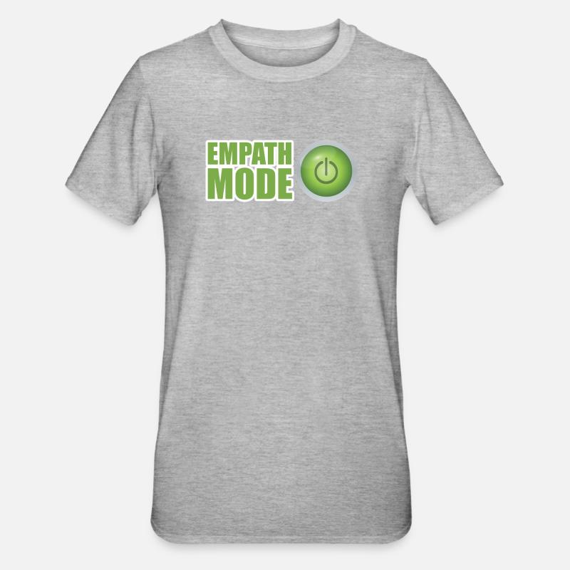 Empath Mode Green Power Button Design - Unisex Polycotton T-Shirt - heather grey