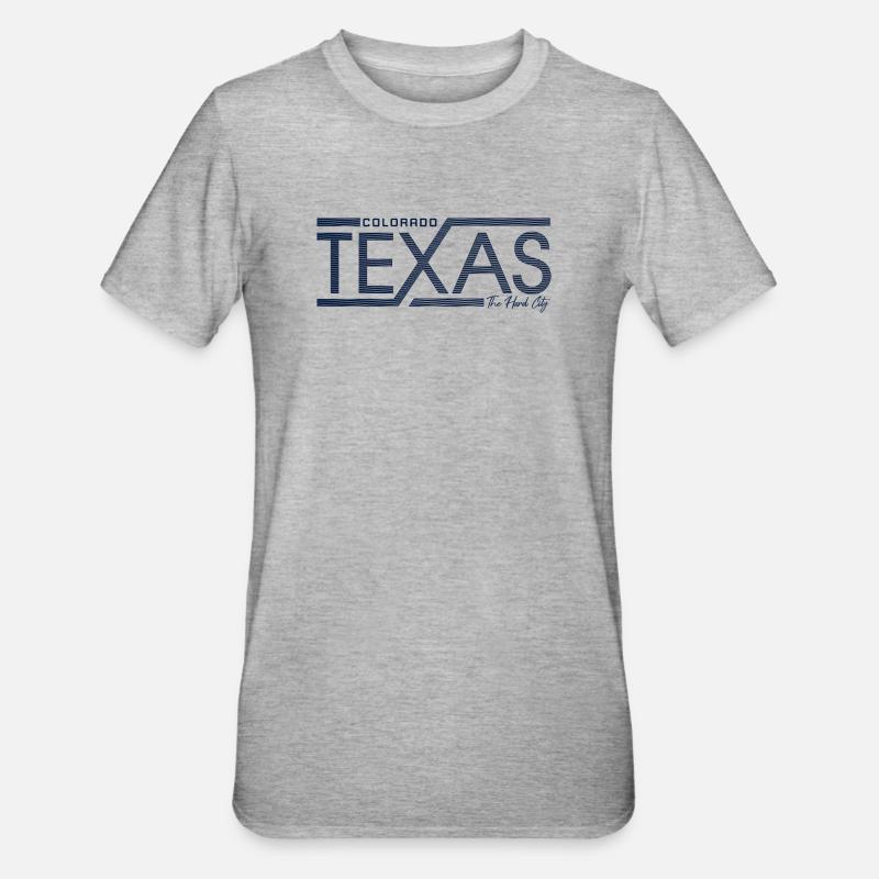 Texas Stripes Retro State Panel - Unisex Polycotton T-Shirt - heather grey