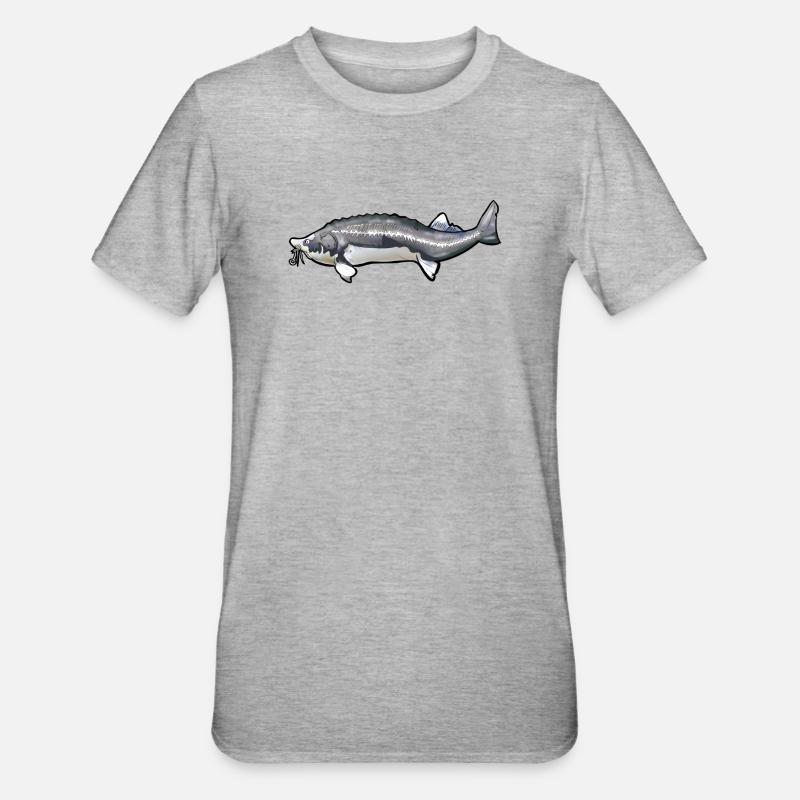 Schwanzmuster von gewühltem Kelfisch - Unisex Polycotton T-Shirt - Grau meliert
