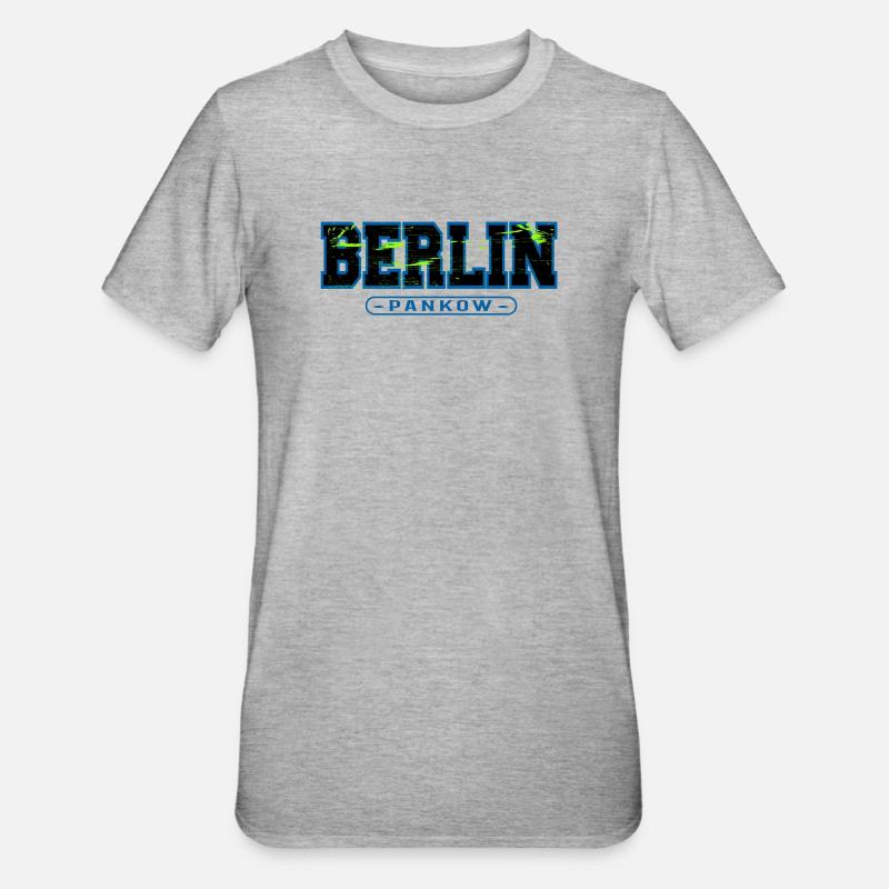Graffiti néon de Berlin Pankow - T-shirt polycoton Unisexe - gris chiné