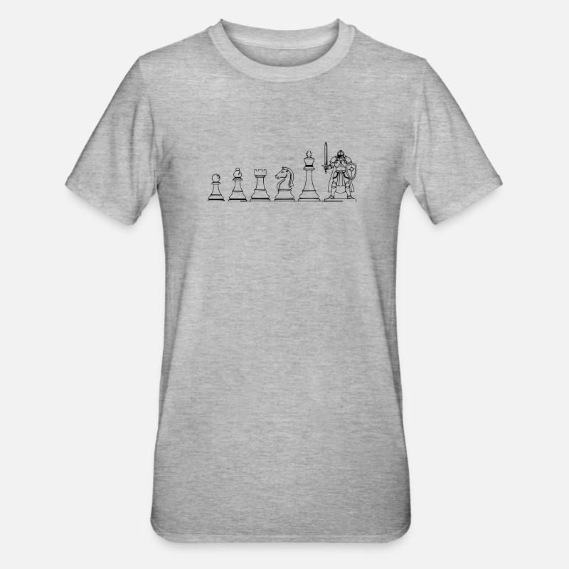Spielfigur Brettspiel Evolution: Lustiges Design - Unisex Polycotton T-Shirt - Grau meliert