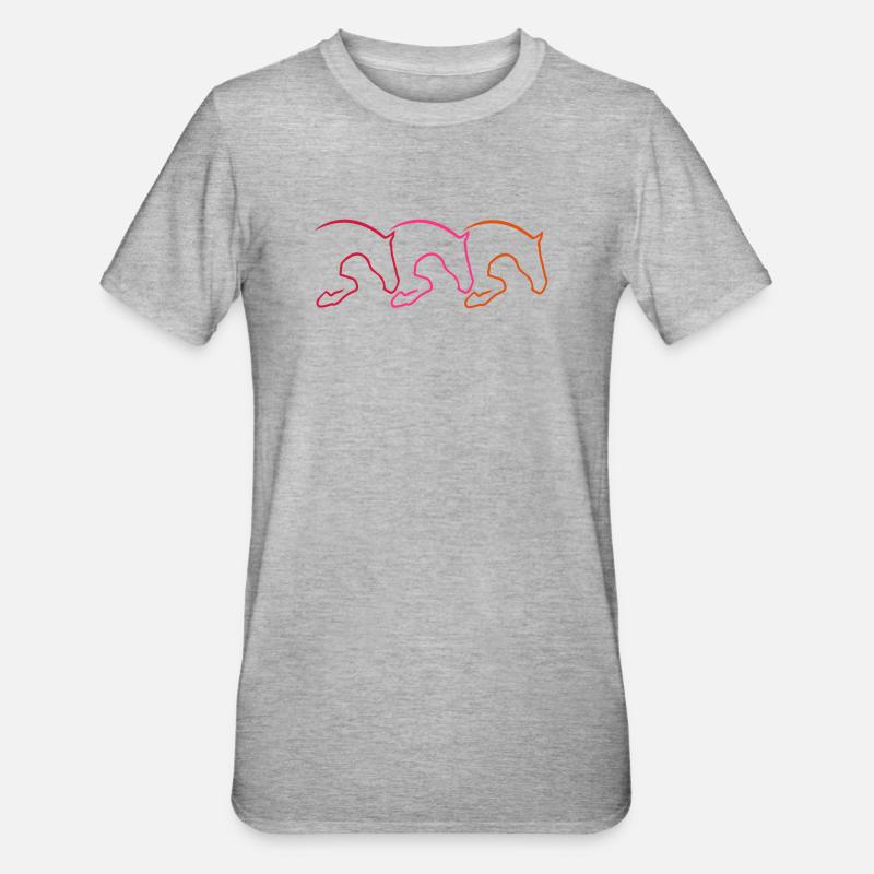 Springpferd - Unisex Polycotton T-Shirt - Grau meliert
