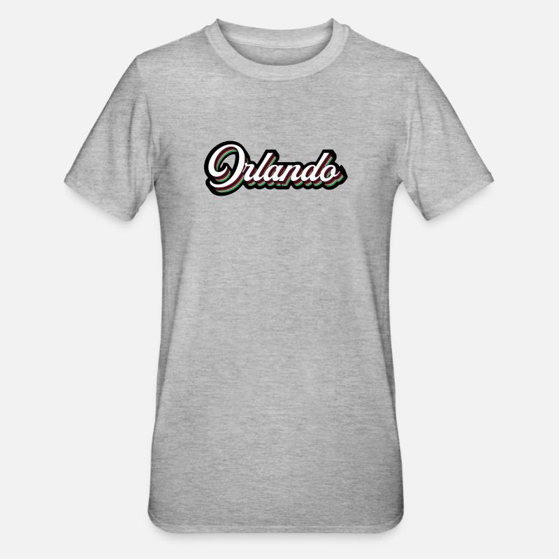 Orlando Rainbow Script - T-shirt polycoton Unisexe - gris chiné
