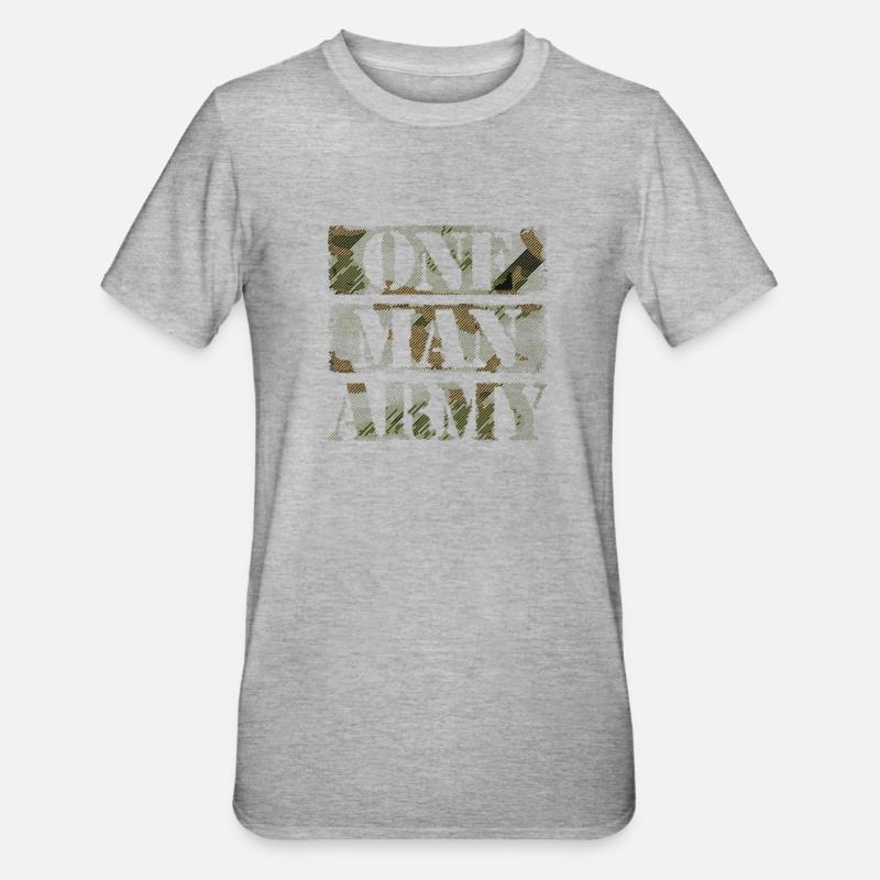 One Mann Army - Unisex Polycotton T-Shirt - heather grey