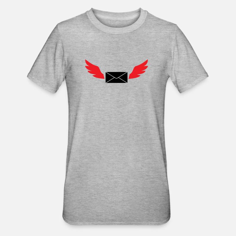 Courrier express enveloppe ailée poste - T-shirt polycoton Unisexe - gris chiné